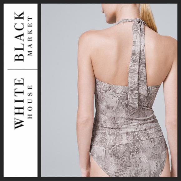 🔥SALE🔥 NWOT WHBM Snake-Print Halter Tankini Top - Picture 3 of 7